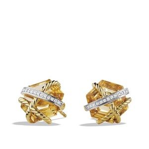 David yurman gold and diamond cable jewelry set with Citrine stone